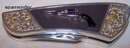 NEW Franklin Mint COLT1849 POCKET PISTOL KNIFE in Protective Pouch 